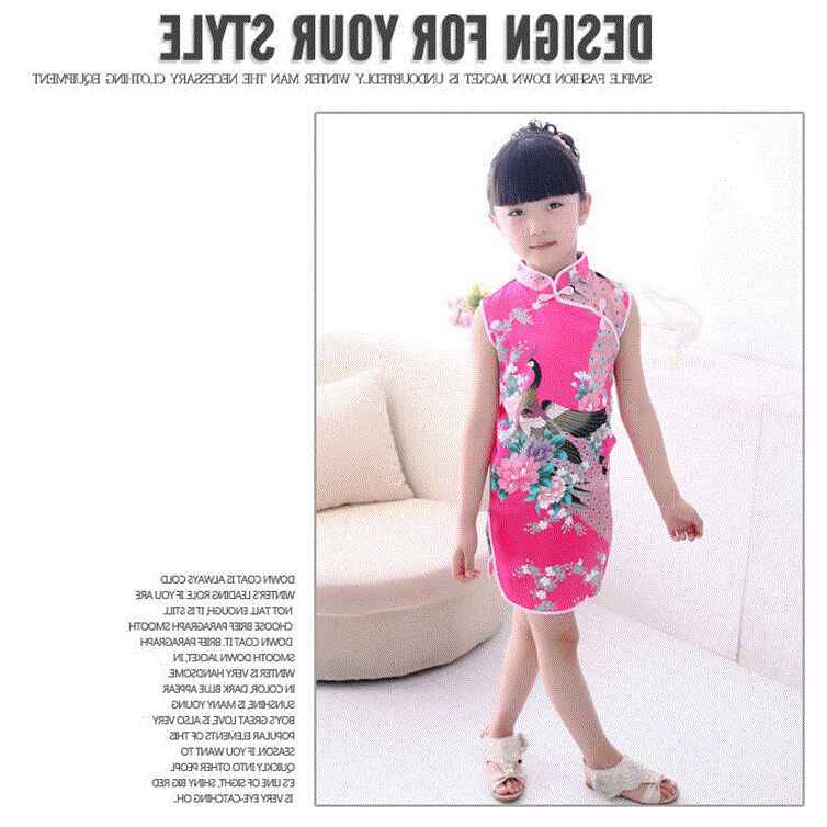 Summer Chinese Kids Children Girls Cheongsam dress dresses