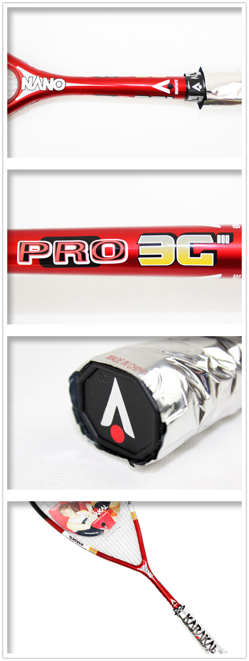 Karakal Caracal đầy đủ carbon siêu nhẹ chuyên nghiệp đào tạo nghề squash racket PRO 3 Gam vợt head 2020