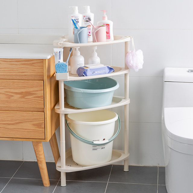 Bathroom rack bathroom washbasin rack bucket toilet bath toilet storage shelf multi-layer triangle floor-to-ceiling