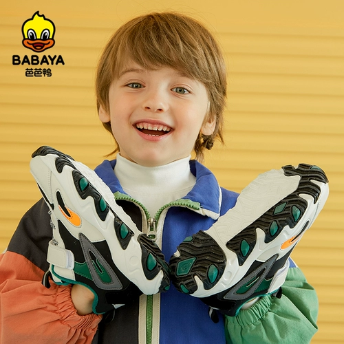 芭芭鸭 Детская спортивная обувь для мальчиков, флисовые зимние туфли, популярно в интернете, 2020