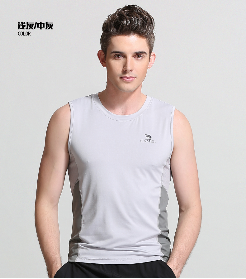 Lạc đà ngoài trời nam 2019 không tay quần áo thể dục thể thao chạy quần áo thể dục - Quần áo tập thể hình quần áo tập