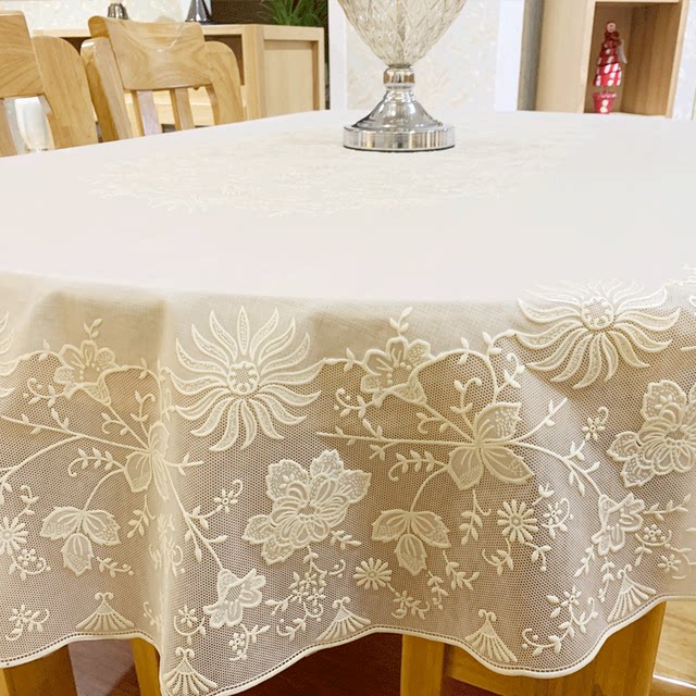 pvc tablecloth oval dining table mat waterproof, oil-proof, anti-scalding, no-wash coffee tablecloth hot stamping table cover round tablecloth