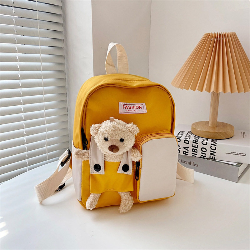Japanese-Style Bear Plush Children's Backpack Trendy Korean Version Kindergarten School Bag Baby Travel Small Backpack Snack Bag