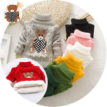 Baby girl boy clothes sweater 2020 new autumn and winter style add suede thickened childrens knitwear sweater