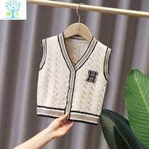 Boy sweater waistcoat spring-autumn-thin baby boy toddler baby knit waistcoat casual single-row buttoned wool-wire vest