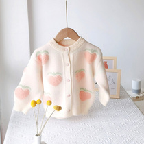 New baby needle weasel-shirt with a thin outer lap girl sweater jacket baby boy young child spring autumn little girl foreign air