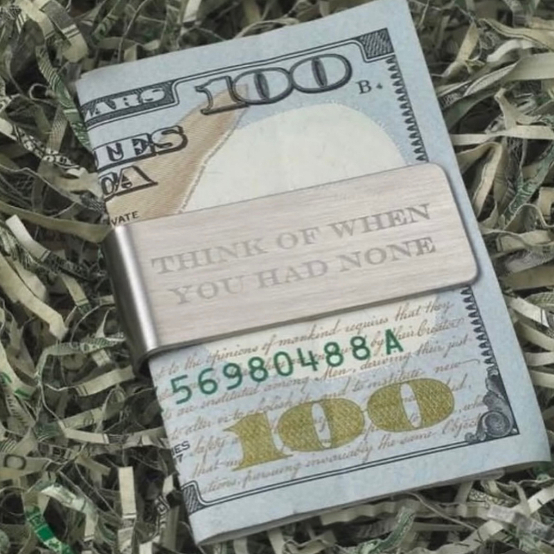 Stainless Steel Metal Money Clip, Banknote and Bank Card Storage Clip, Simple European and American Style, 50X20Mm