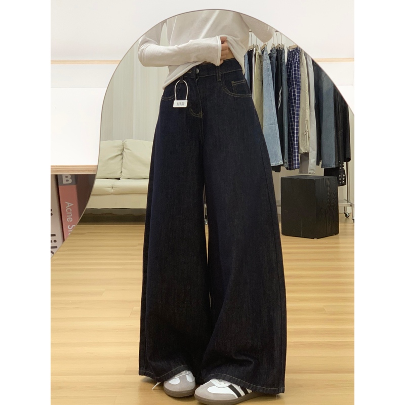 Julu Studio's "Vintage Shop" Plus-Size Vintage Wide-Leg Jeans for Women, High-Waisted Casual Loose Pants Julu Studio's "Vintage Shop" Plus-Size Vintage Wide-Leg Jeans for Women, High-Waisted Casual Loose Pants