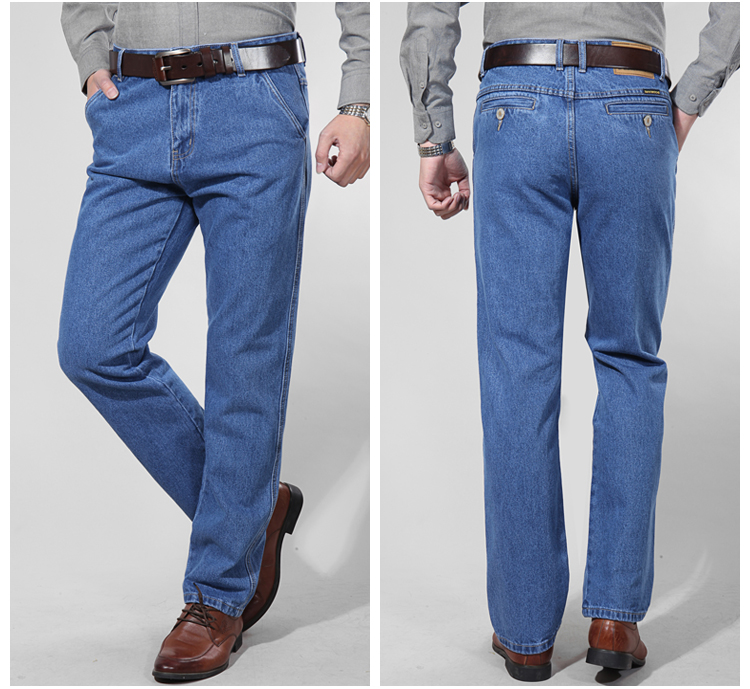 Apple jeans đàn ông đích thực của mùa xuân và mùa hè phần mỏng xiên pocket trung niên cao eo lỏng thẳng trung niên xiên pocket