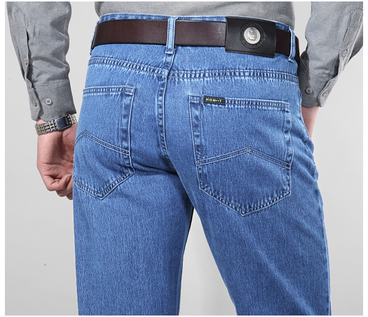Cotton phần mỏng Apple jeans nam đích thực mùa hè trung niên lỏng lẻo giữa tăng thẳng trung niên mềm mại và thoải mái quần áo nam