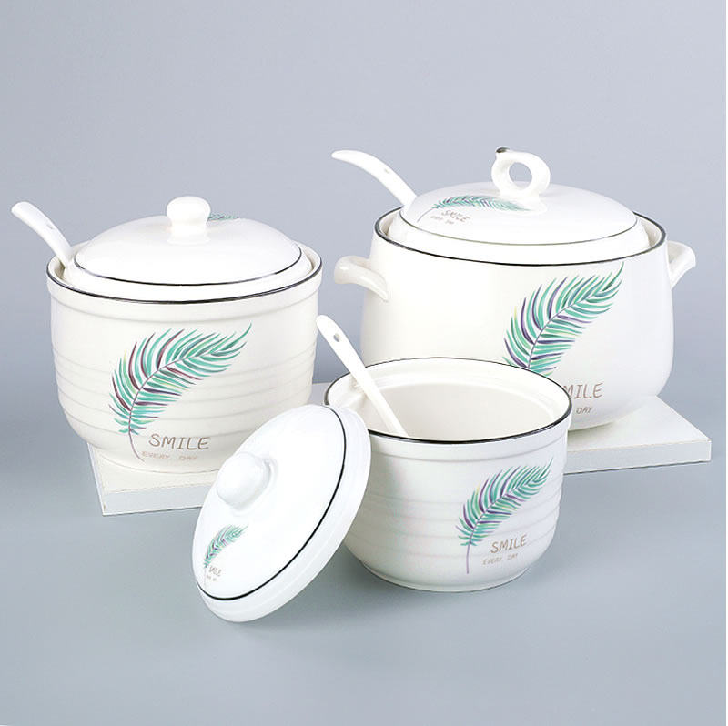 Kitchen supplies ceramic seasoning jar seasoning jar large salt jar pepper oil jar with lid household high temperature resistant lard jar