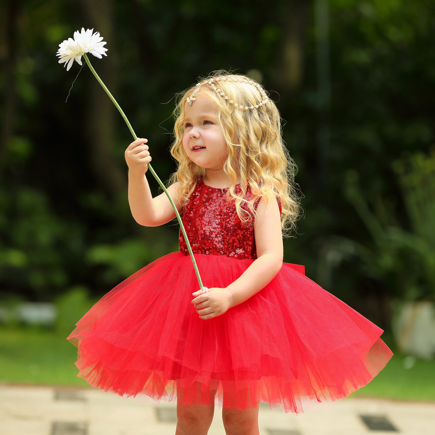 Wan Sacred Dress Rehearsal for Girls Princess Skirt Bright Sheet Fluffy Skirt Foreign Trade Children Clothing Summer Flowers dresses Dress