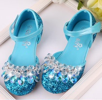 Childrens crystal shoes Princess shoes Aisha childrens shoes Cinderella crystal shoes girls soft soles sandals single shoes leather shoes