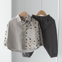 Dream is Knight boys shirt long sleeve childrens shirt Korean version of spring and autumn foreign boy baby coat tide