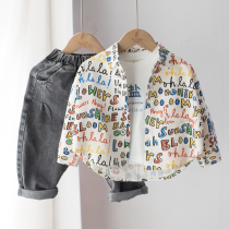 Micro-elastic loose childrens shirt boy Korean shirt baby baby shirt spring and autumn top 2021 New