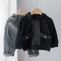 Best friend homemade children sweater boys hooded top Children Baby Korean chun qiu zhuang Western style long sleeves childrens clothing