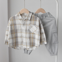 Soft boys shirt long sleeve baby shirt 2020 Spring New Korean personality childrens coat tide