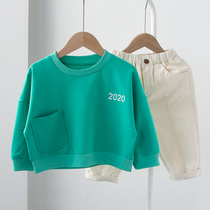 2020 boys sweater pullover spring and autumn coat baby children spring dress Korean version of tidal ocean thin childrens clothing