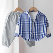 Maji homemade childrens shirt boys long sleeve shirt children autumn baby Korean loose coat Spring and Autumn Tide