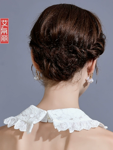 Кружевной универсальный фальшивый воротник, рубашка, шарф-платок, комплект, кружевное платье, в корейском стиле