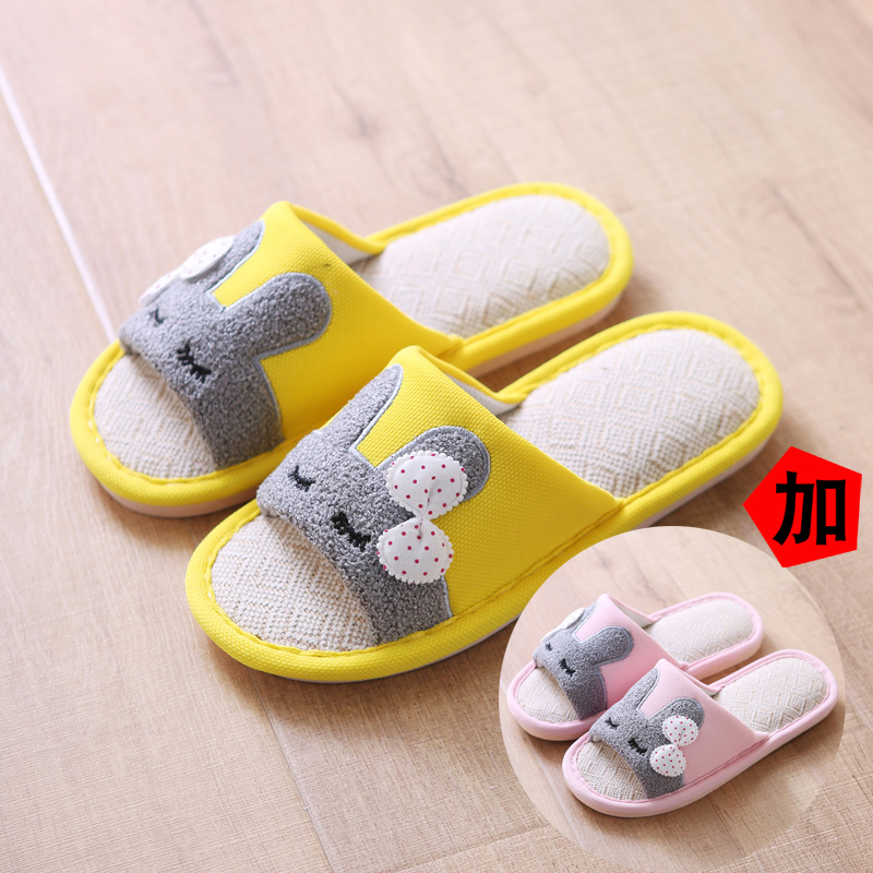 Dép nữ mùa hè trong nhà dép và dép đi trong nhà vài mùa hè cotton mùa xuân và mùa thu dép lanh nam - Trang chủ dép đi trong nhà lock&lock