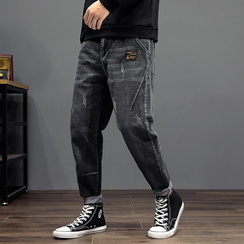 2022 spring autumn new men's jeans Korean version trendy loose casual pants male tide cards Harun pants men's pants men