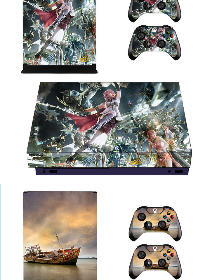 XBOX ONE X sticker game máy dán sticker chất liệu PVC có rãnh dẫn khí có thể được đăng liên tục - XBOX kết hợp tay cầm game