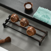 Tea cup holder black sandalwood cup shelf stocking fittings tea set tea set with six gentleman asphalt