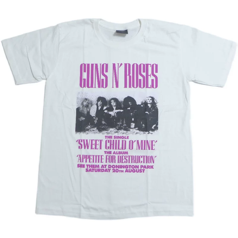 Ганс Н Розес Ружа Роза Пистолет Горячая Child Rock белая футболка