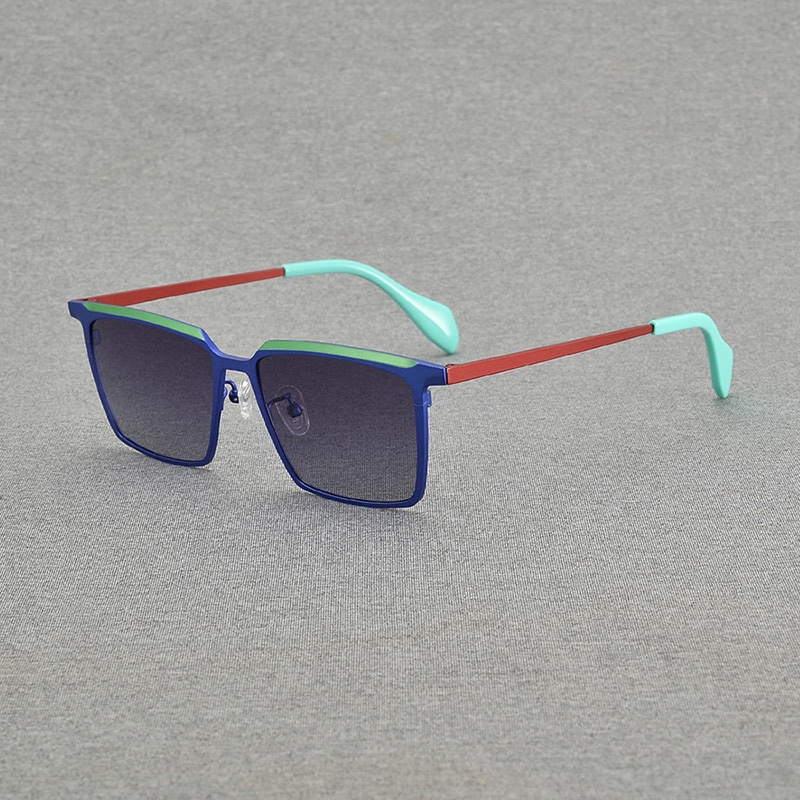 New Multi-Color Pure Titanium Personalized Sunglasses for Men and Women, Colorful Square Fashion Sunglasses, Unique and Trendy Driving Glasses New Multi-Color Pure Titanium Personalized Sunglasses for Men and Women, Colorful Square Fashion Sunglasses, Unique and Trendy Driving Glasses