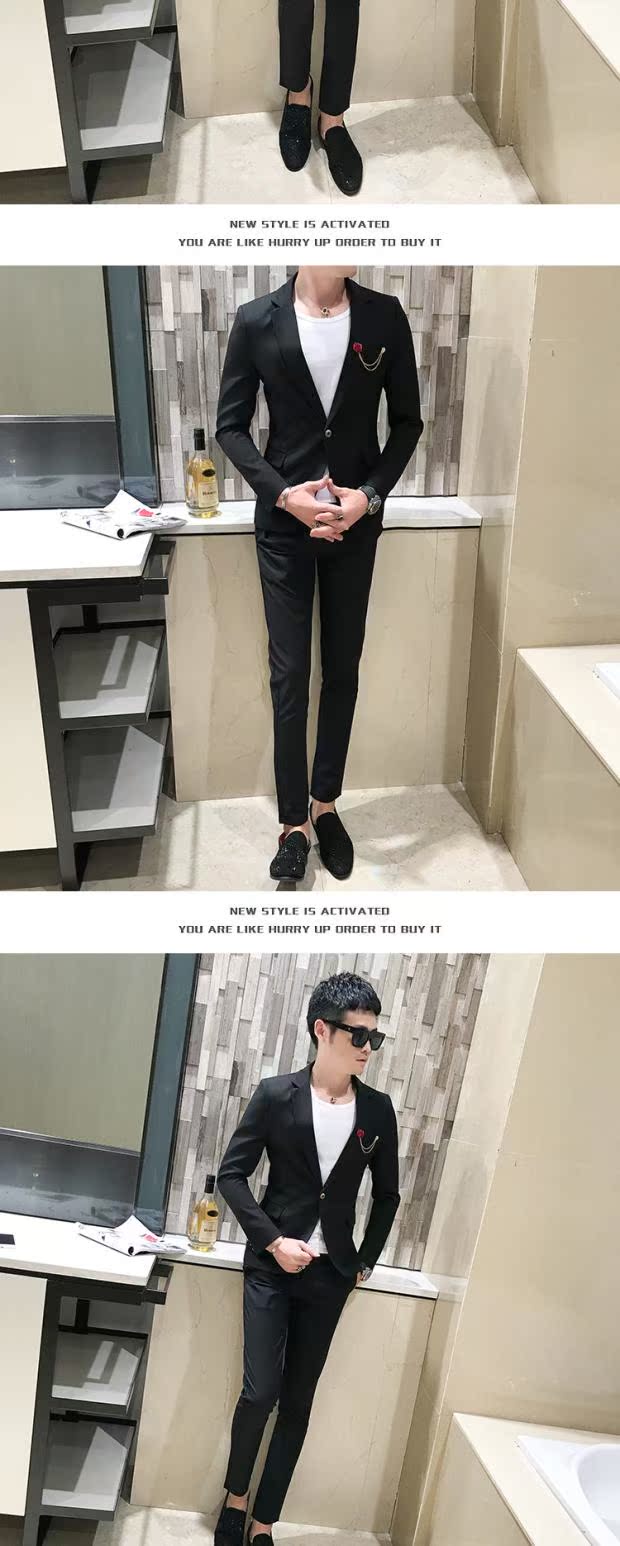 Đêm trẻ chủ nam mẫu trang phục đêm câu lạc bộ bar KTV áo liền quần quần kaki