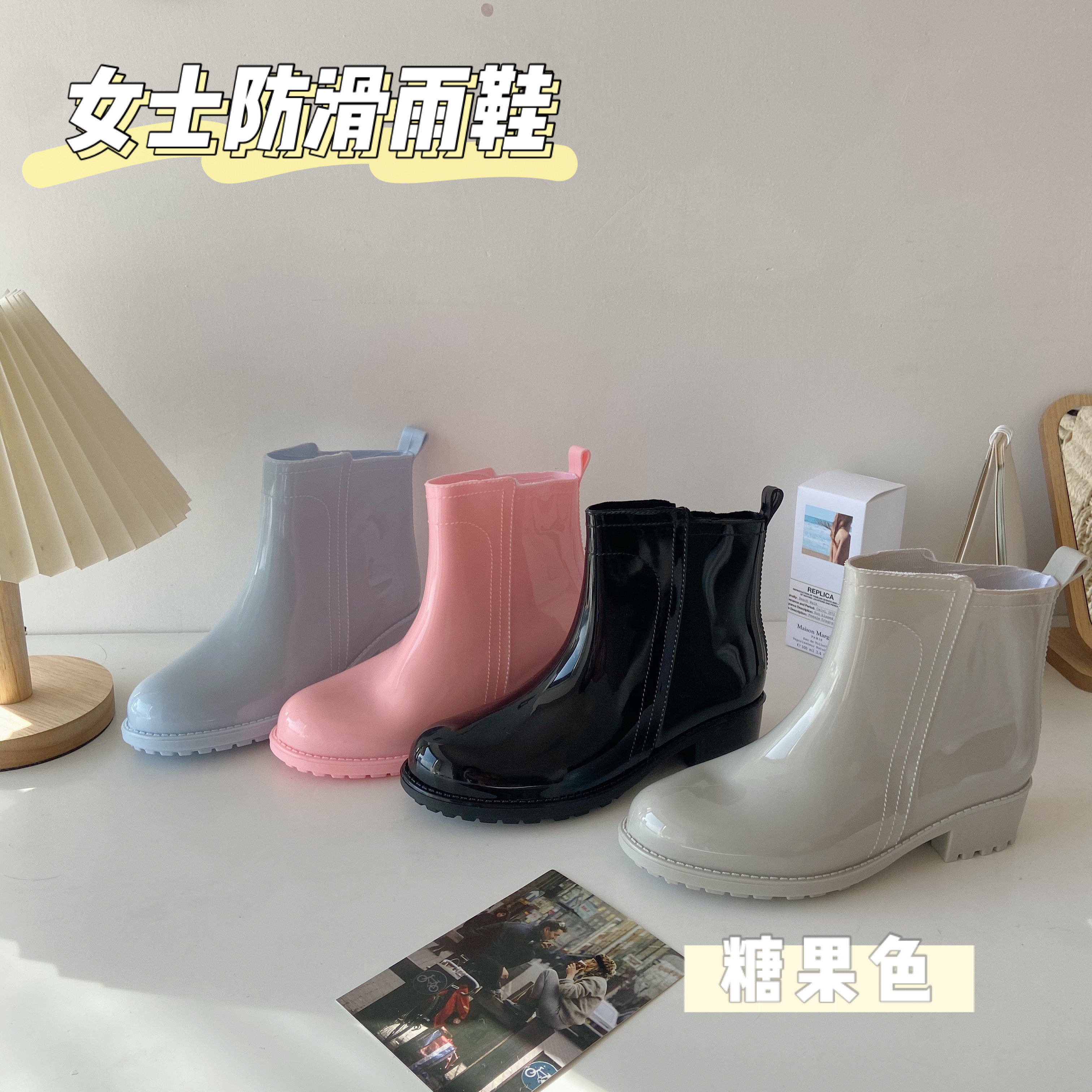 Rain boots women's summer fashion outer wear soft bottom non-slip water shoes mid-tube waterproof rain boots lightweight new rain boots