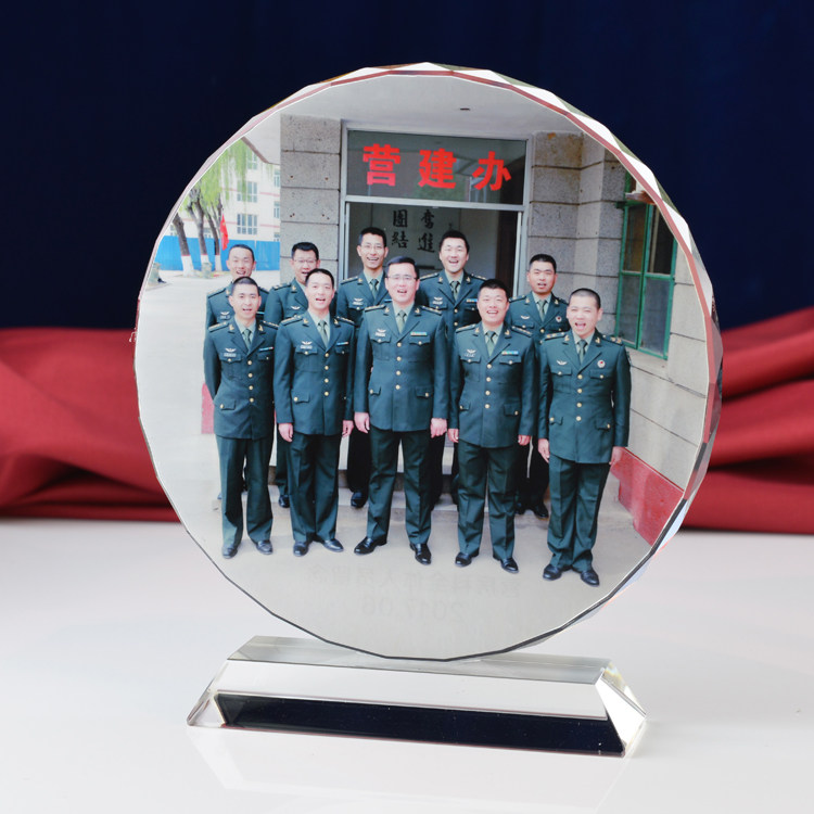 Crystal family portrait photos sent to veterans retired classmates comrades party graduation event celebration souvenirs customized