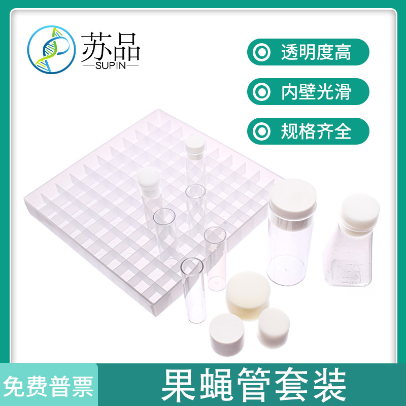 透苯果蝇管 pp果蝇管 培养管 样品管 24*95海绵塞 果蝇瓶四方瓶