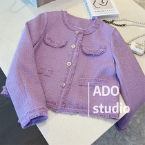 Purple Little Verme Cover Woman 2022 New Temperament High - Sense Coule Short Color Coat Coat Short Coat