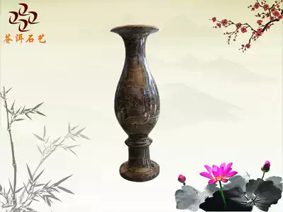 Natural marble craft gift decoration gold thread stone vase a pair of home decoration specials