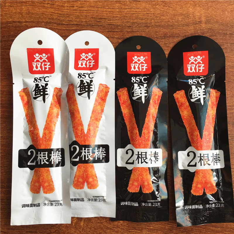 Shuangzai 2 sticks spicy strips 23g * 50 packs of nostalgic snacks seasoned noodles products casual snacks spicy strips