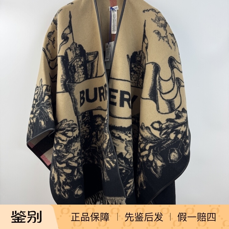 In-Stock Burberry New Cashmere Plaid Reversible Cape Scarf Shawl In-Stock Burberry New Cashmere Plaid Reversible Cape Scarf Shawl