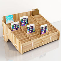 Meeting placement multi-grid rack storage desktop management mobile phone storage screen box wooden storage classroom