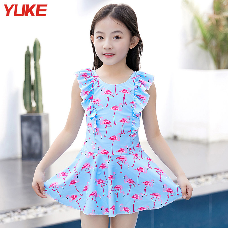 Children's swimsuit, female one-piece girl, child swimsuit, student baby, young princess skirt fashion swimsuit