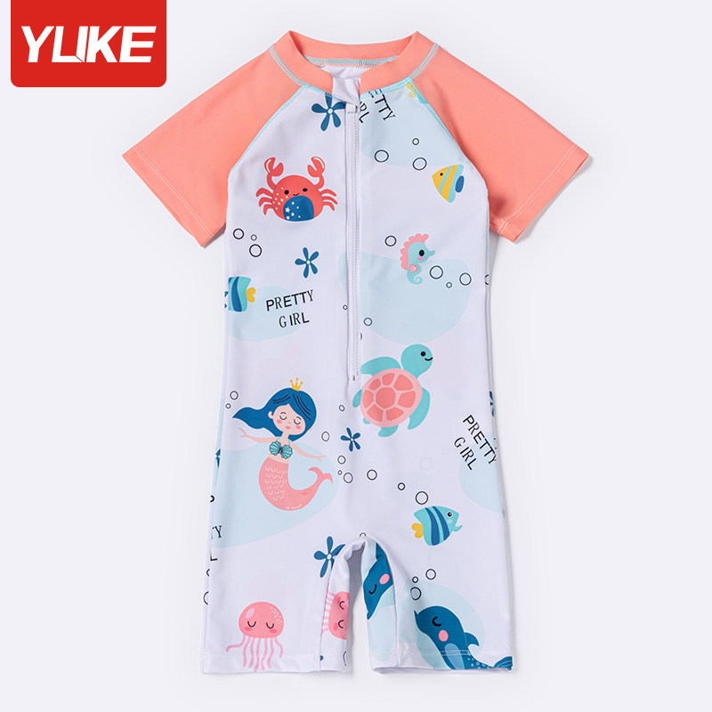 Children's swimsuit girls children's baby one-piece swimsuit summer 2021 new big children's and girls' sunscreen swimsuit