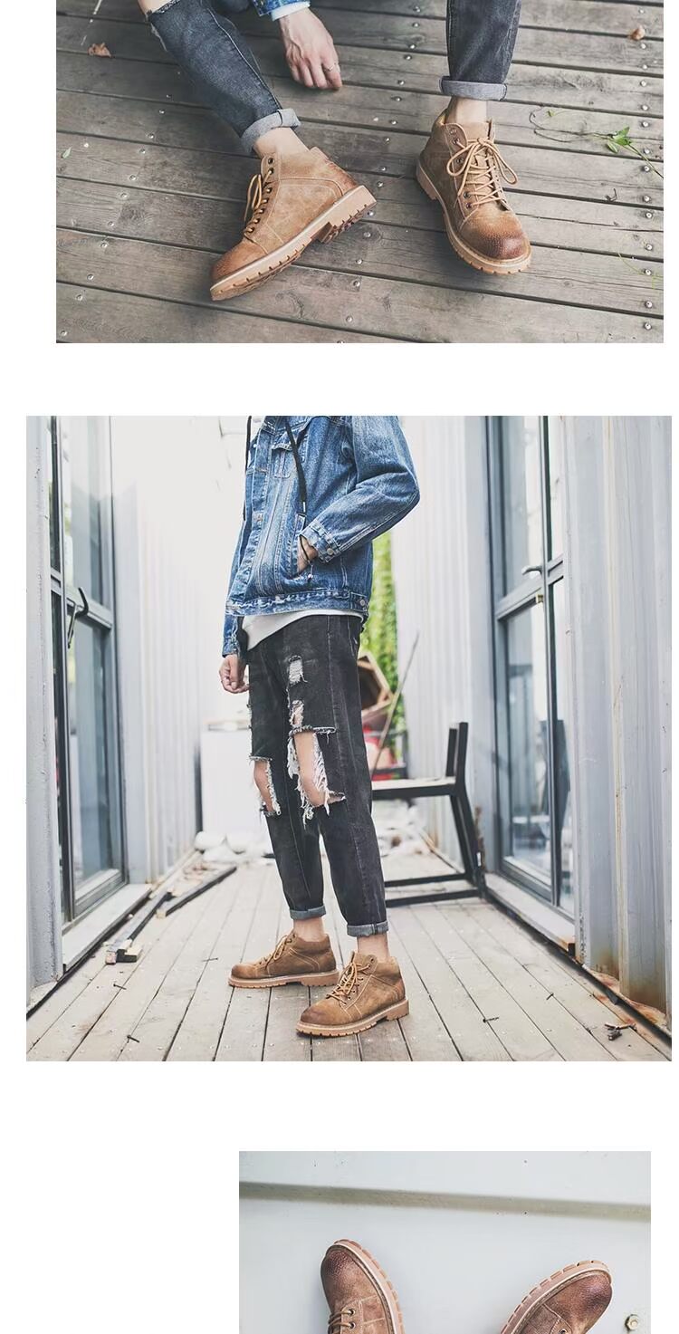 Giúp đỡ thấp Martin ủng nam xu hướng giày nam ủng da Anh giầy chelsea boot nam
