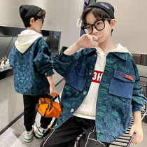 Boys jackets spring clothes 2022 new childrens fried street tops in the big boys western style boys spring and autumn trendy brand denim