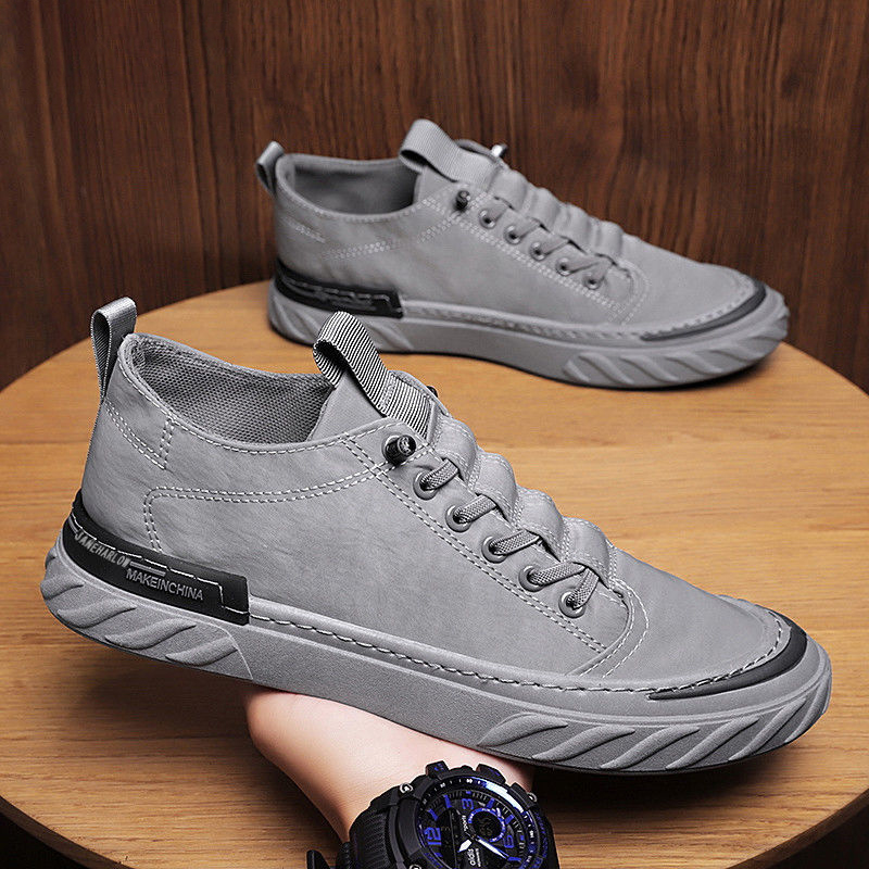 2022 Summer new breathable ice silk cloth men's shoes Han version trendy low-help sneakers 100 hitch casual board shoes men