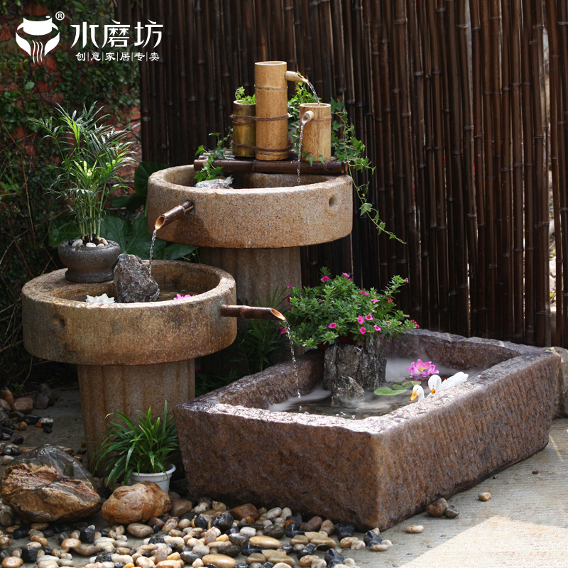 Courtyard Micro-Landscape Rockery, Flowing Water, Fish Pond, Balcony Water Feature, Fountain, Outdoor Garden Decorative Water Pool Ornaments
