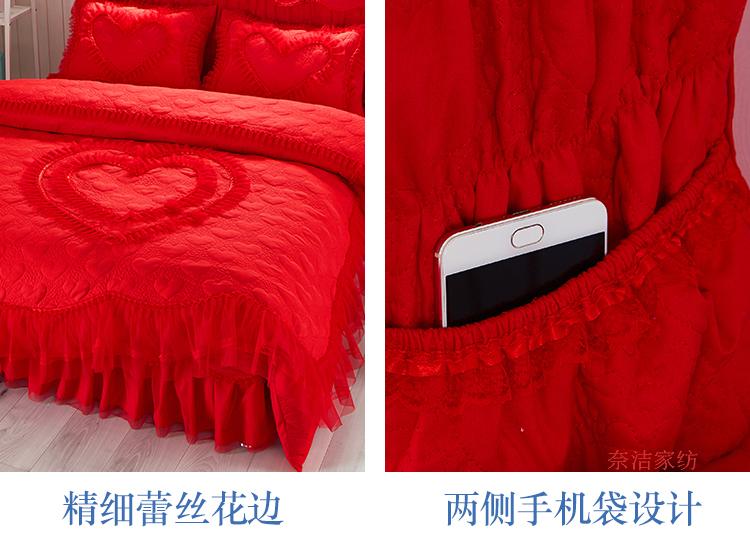 ren Hàn giường váy bông khăn trải giường cưới công chúa một mảnh bìa Simmons 1.5.8 giường màu hồng Li / m 2,0 m - Váy Petti ga giường viền ren