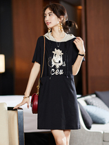 2021 new summer dress large size Korean casual letter print with CAP mid-sleeve T-shirt women top