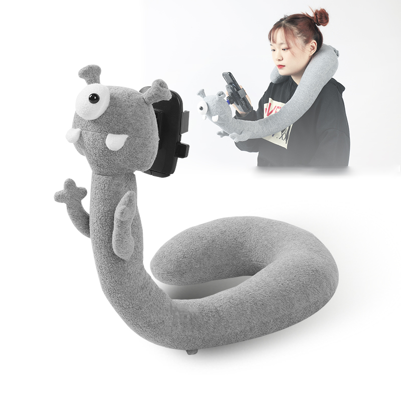 U-Shaped Pillow Phone Holder Cartoon Neck Pillow Travel Car Headrest Watching Tv Universal Neck-Hanging Lazy Stand