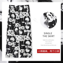 New Frontier Cotton Sleeping Pants Woman Summer Pure Cotton Long Pants Thin cartoon Cute Loose Casual outside wearing spring and autumn home pants