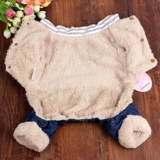 Полосатая комбинезонная одежда для собак четыре фута осень и зимняя одежда для домашних животных плюшевые джинсы одежда шнаузер